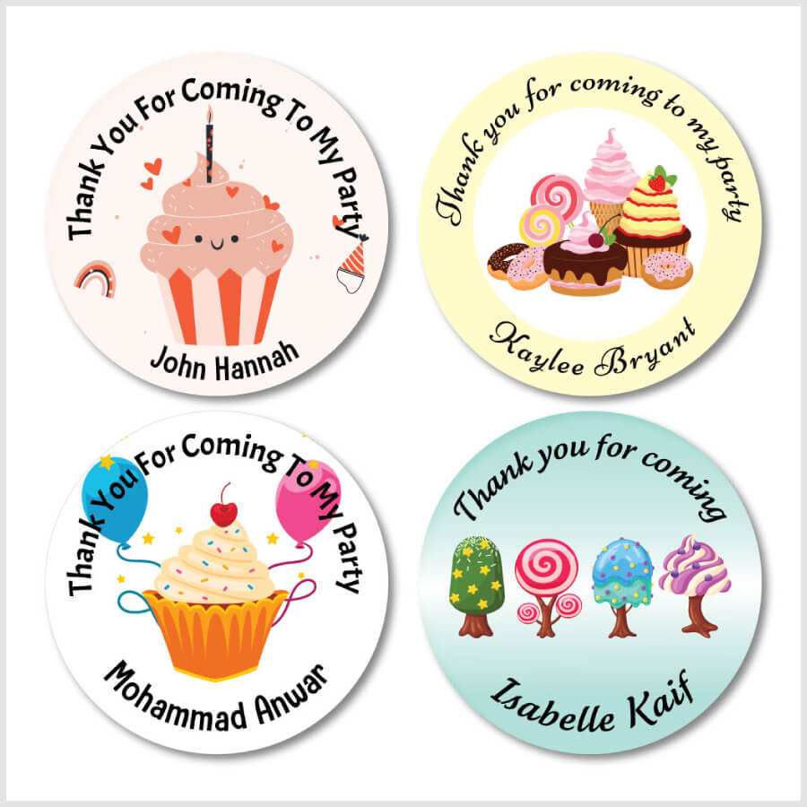 Personalized CupCake & Candy Party Labels