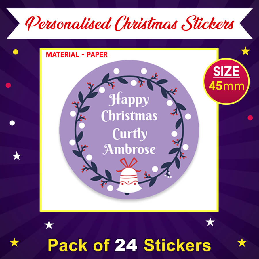 Personalised Christmas  Sticker - Round - Gift Labels