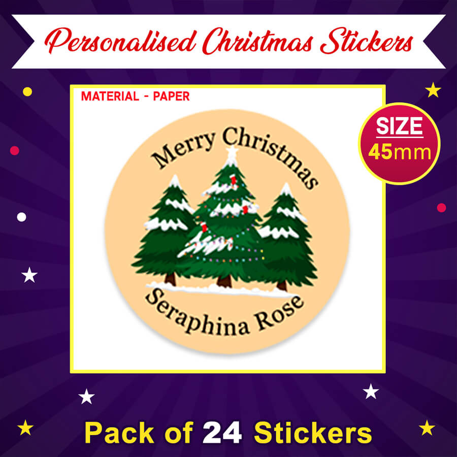 Personalised Christmas  Sticker - Round - Gift Labels