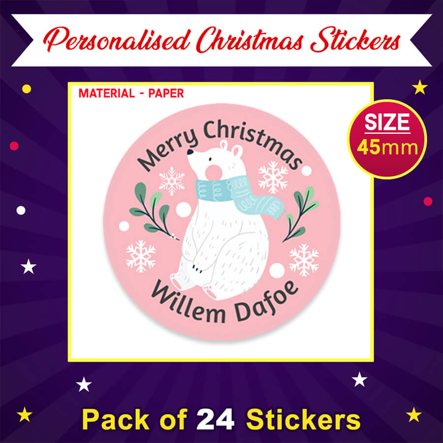 Personalised Christmas  Sticker - Round - Gift Labels