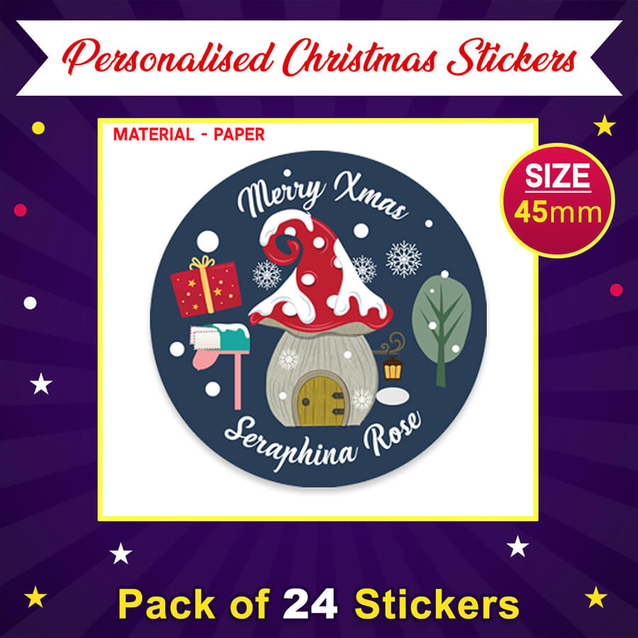 Personalised Christmas  Sticker - Round - Gift Labels