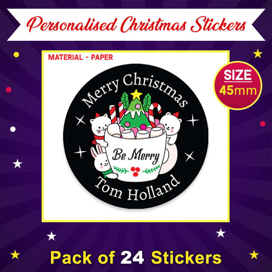 Personalised Christmas  Sticker - Round - Gift Labels