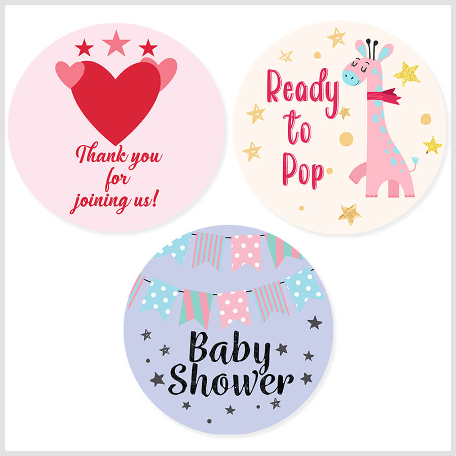 Ready To Pop Baby Shower Stickers