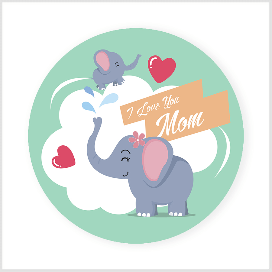 I Love You Mom Stickers