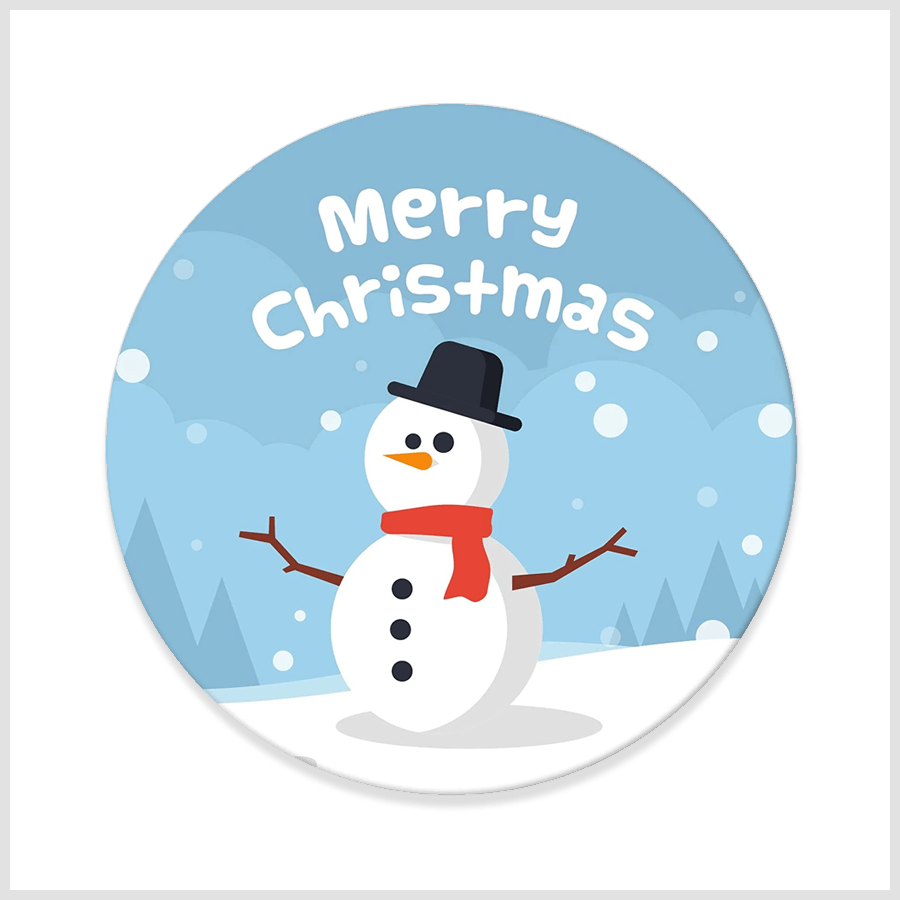 Snowman-themed Christmas stickers for gifts