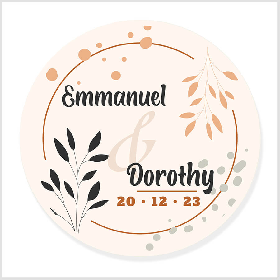 Elegant Personalized Wedding Name Stickers