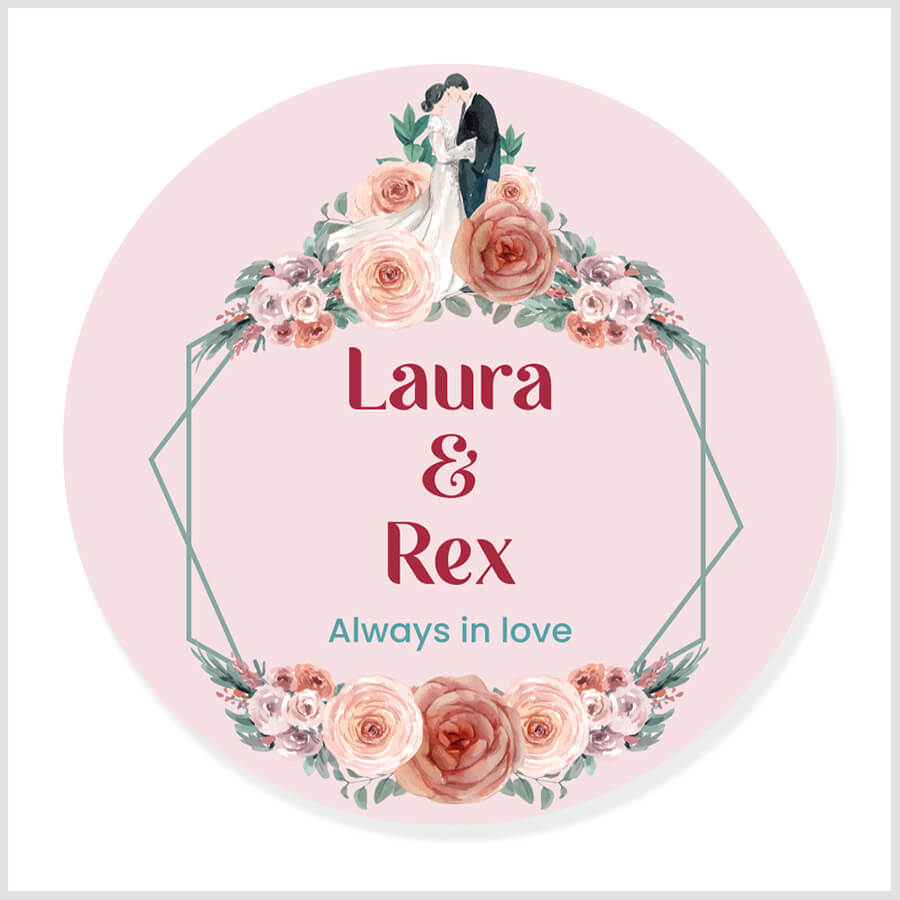 Personalised Wedding Couple Name Stickers