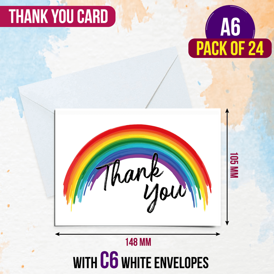 Rainbow Thank you Cards