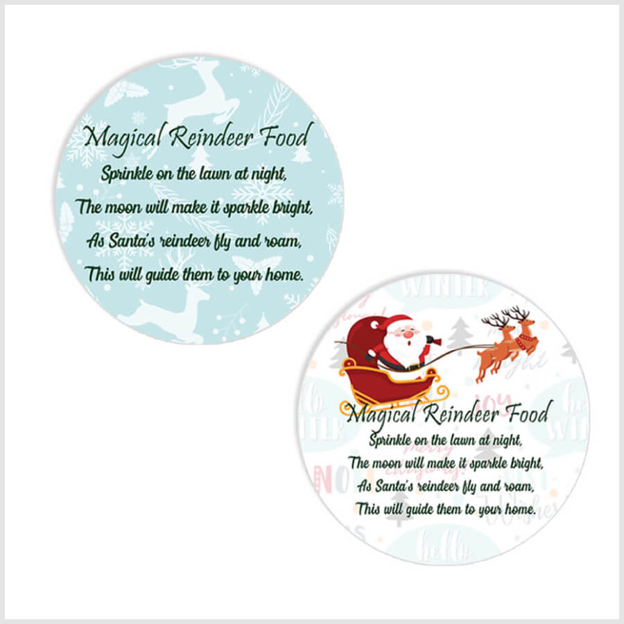 Magic reindeer food labels