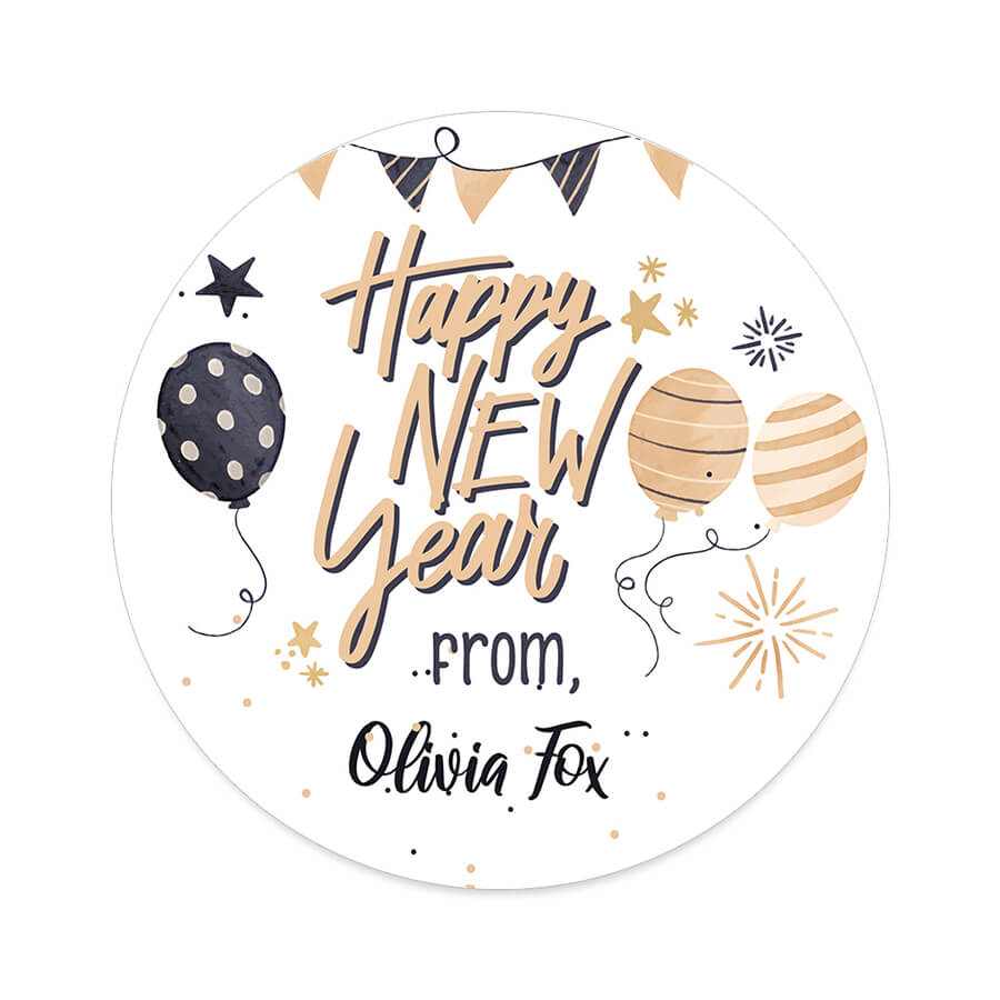 Personalised Happy New Year Stickers