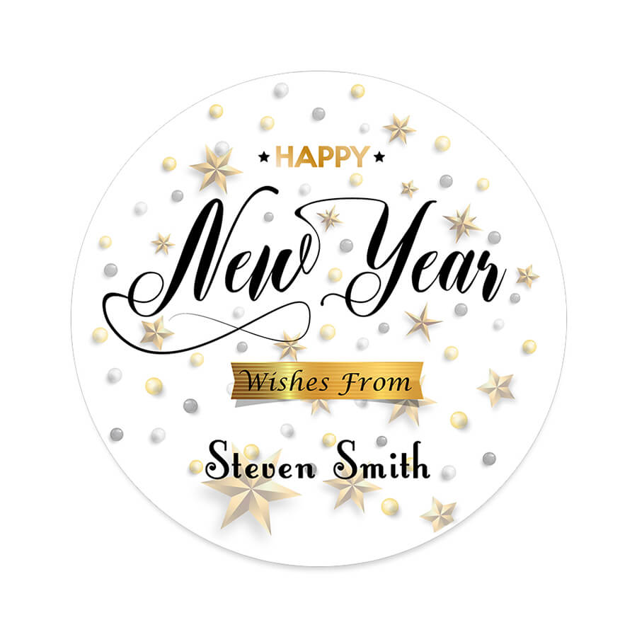 Personalised Happy New Year Stickers