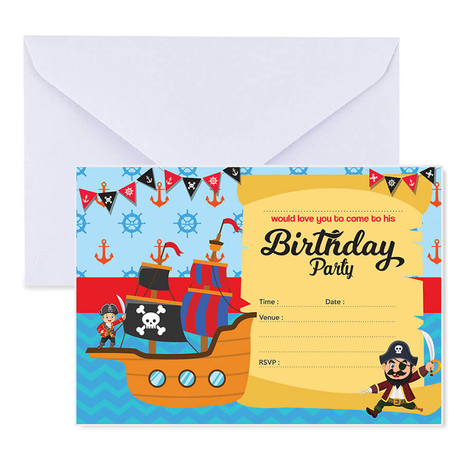 Birthday Boy Invitation Cards Including Envelopes