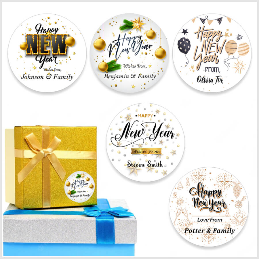 Personalised Happy New Year Stickers