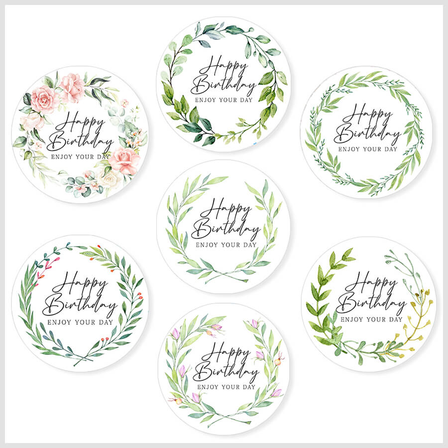 Floral Birthday Stickers