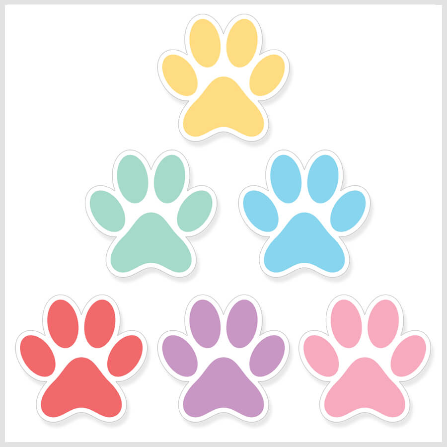 Colourful Dog Paw Stickers