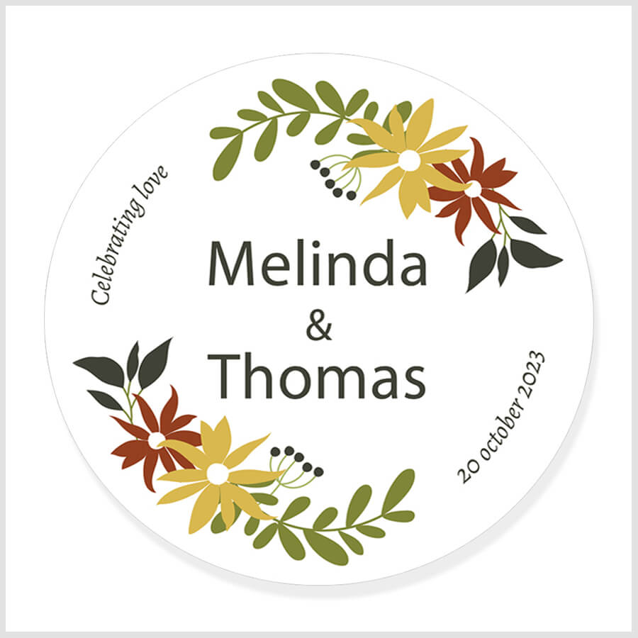 Custom Names and Date Wedding Stickers