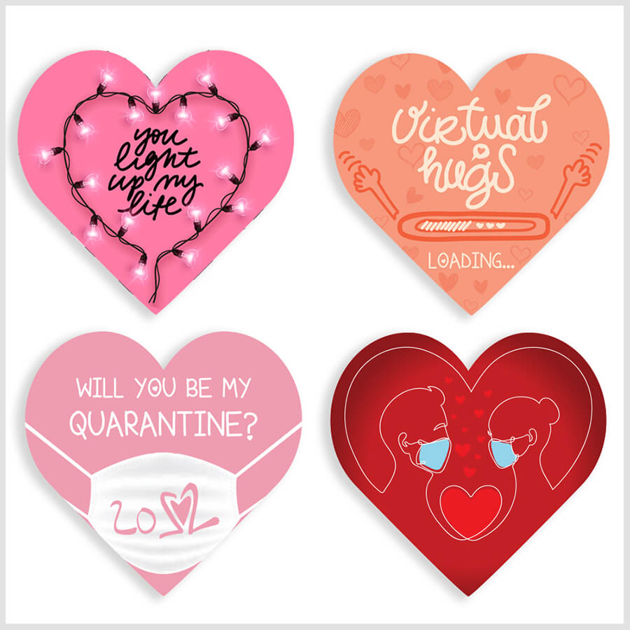 Covid valentine stickers