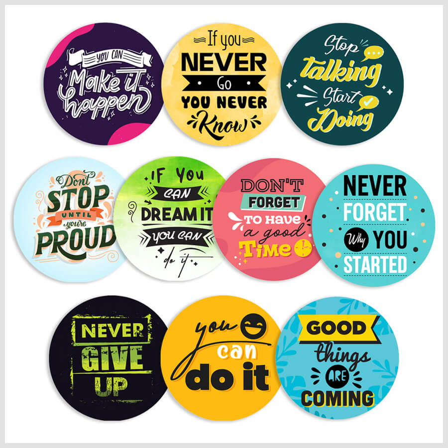 Motivational Quote Stickers for a Bright Day