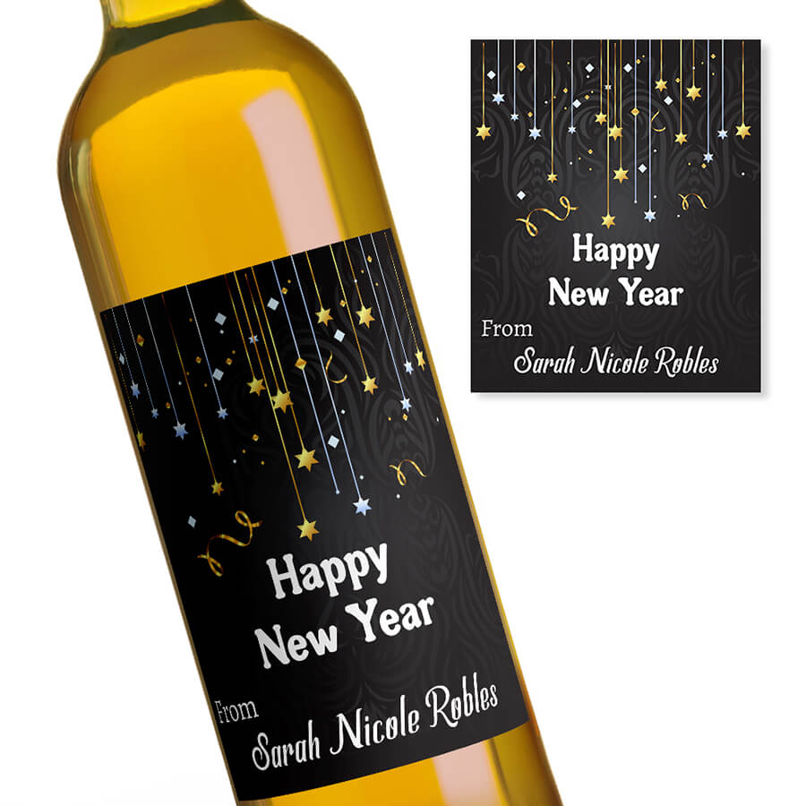 Personalised Happy New Year Wine Labels