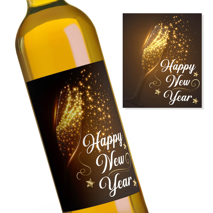 Happy New Year Wine Labels