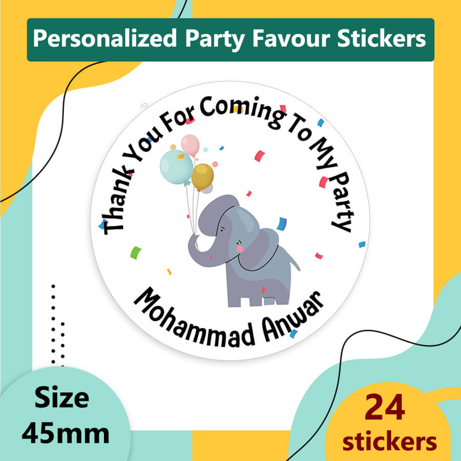 Personlised Animal Theme Party Stickers