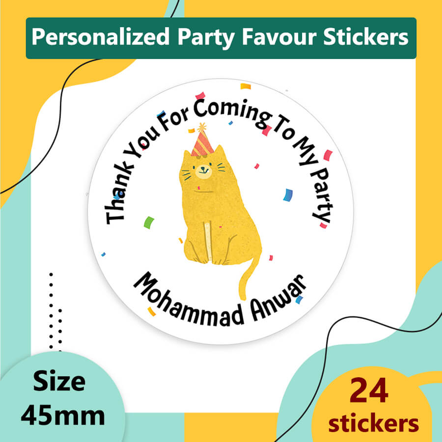 Personlised Animal Theme Party Stickers